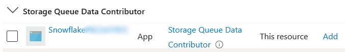 App mit der Berechtigung Storage Queue Data Contributor