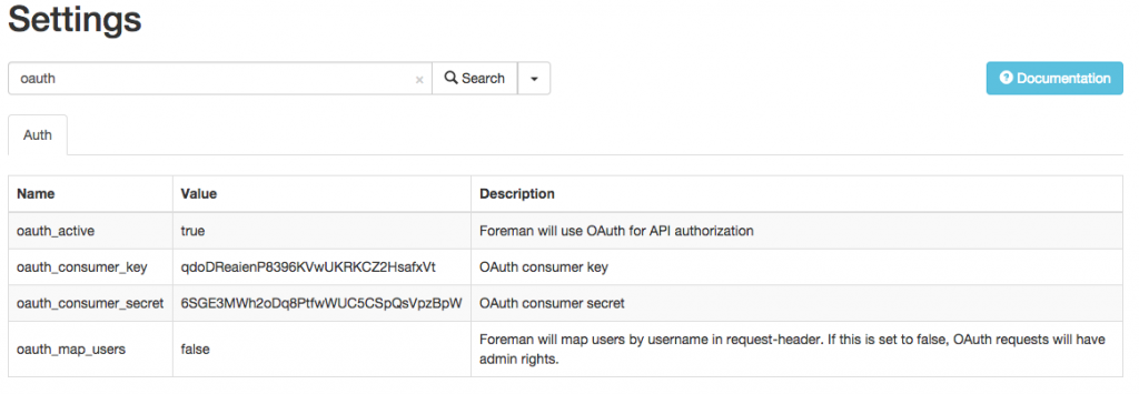 OAuth Settings