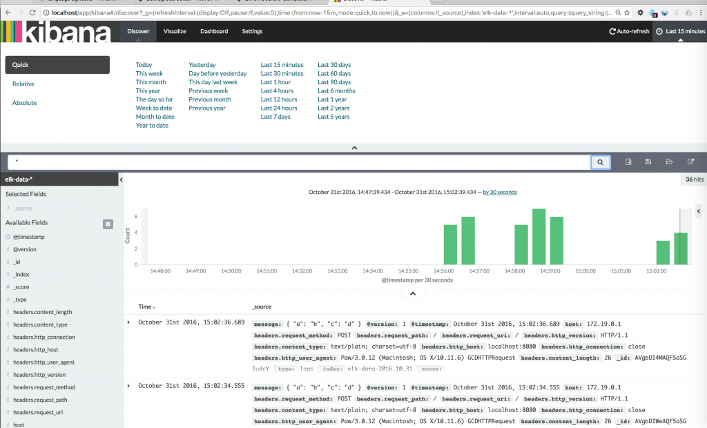 Feeding example data on your dockerized ELK