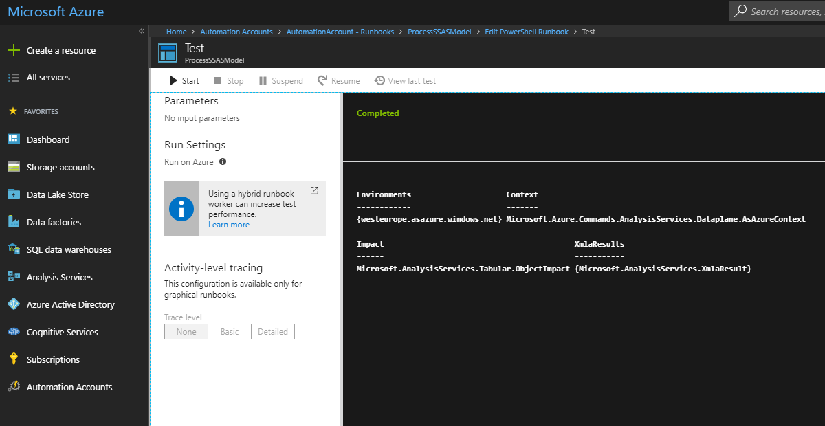 Azure Automation: Automate Your Tabular Model Refresh