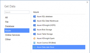 A screenshot of Azure Analysis Services connectors