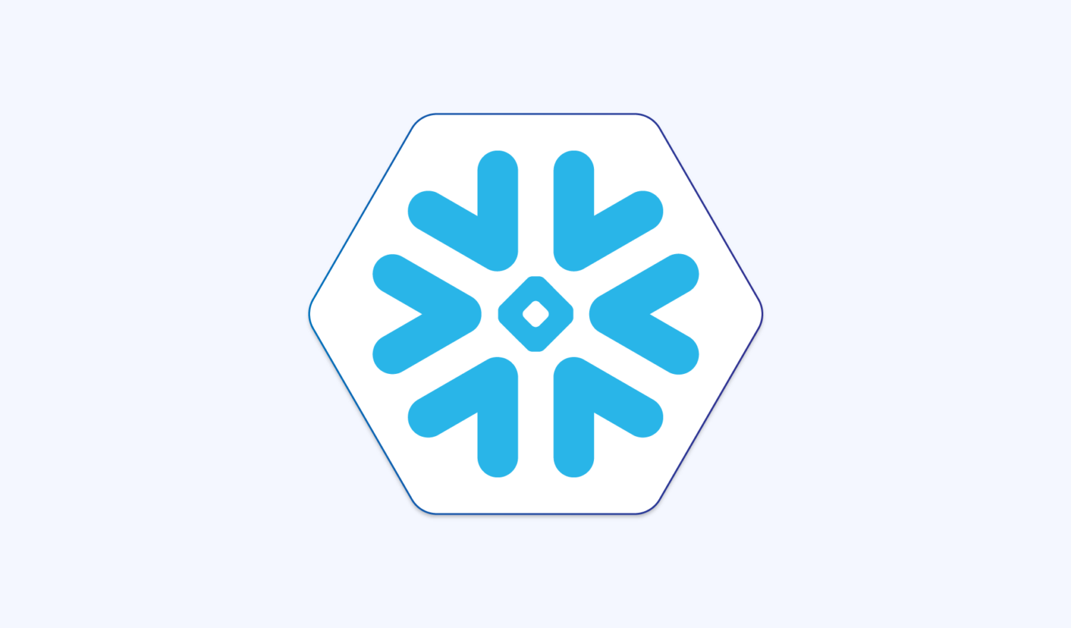 Das Snowflake-Logo auf hellblauem Hintergrund