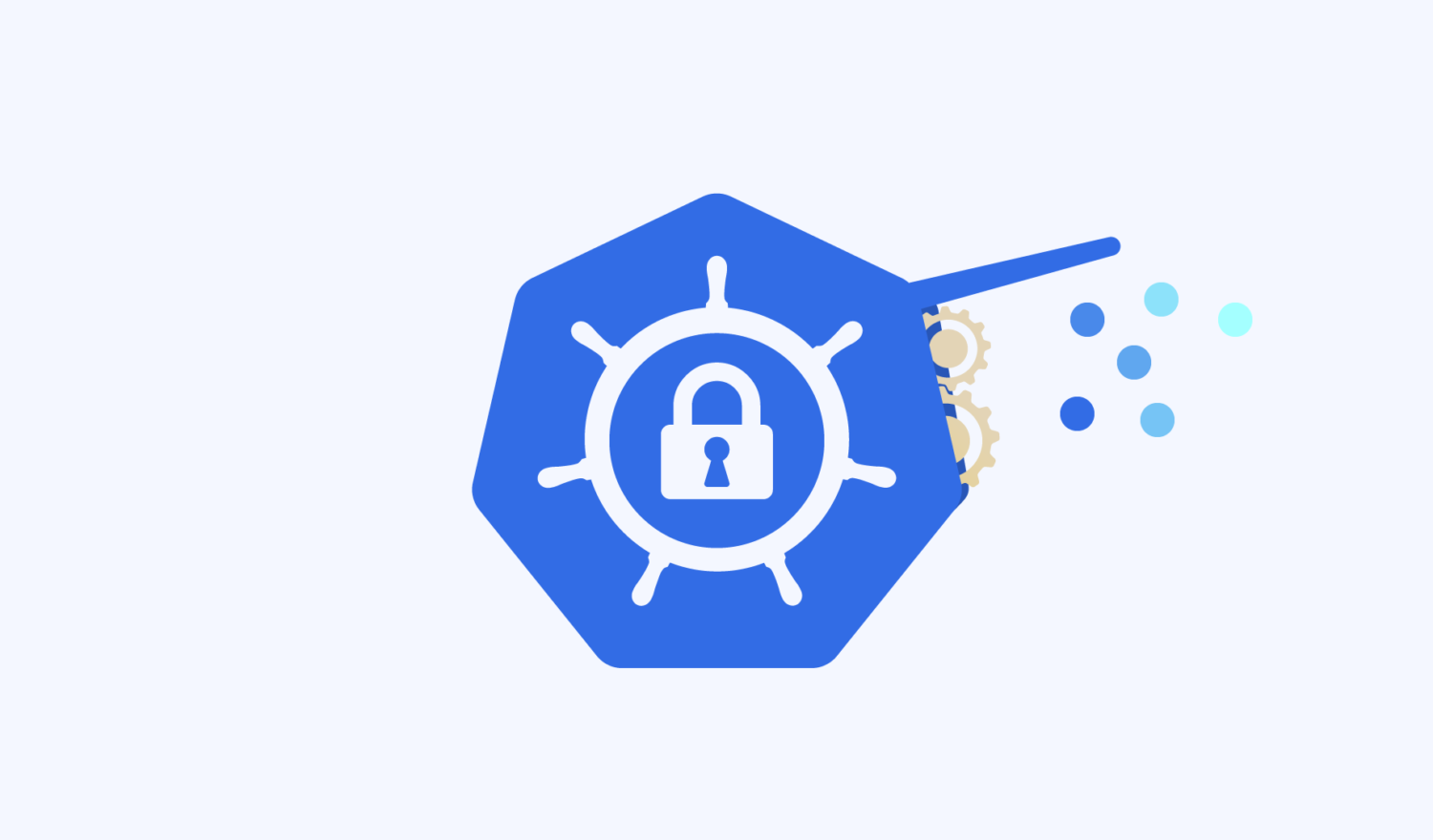 Kubernetes Logo mit Vorhängeschloss